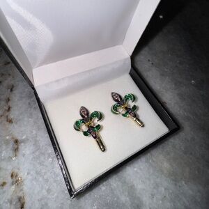 Mardi Gras Cuff Links Fleur-de-Lis Louisiana New Orleans Ball